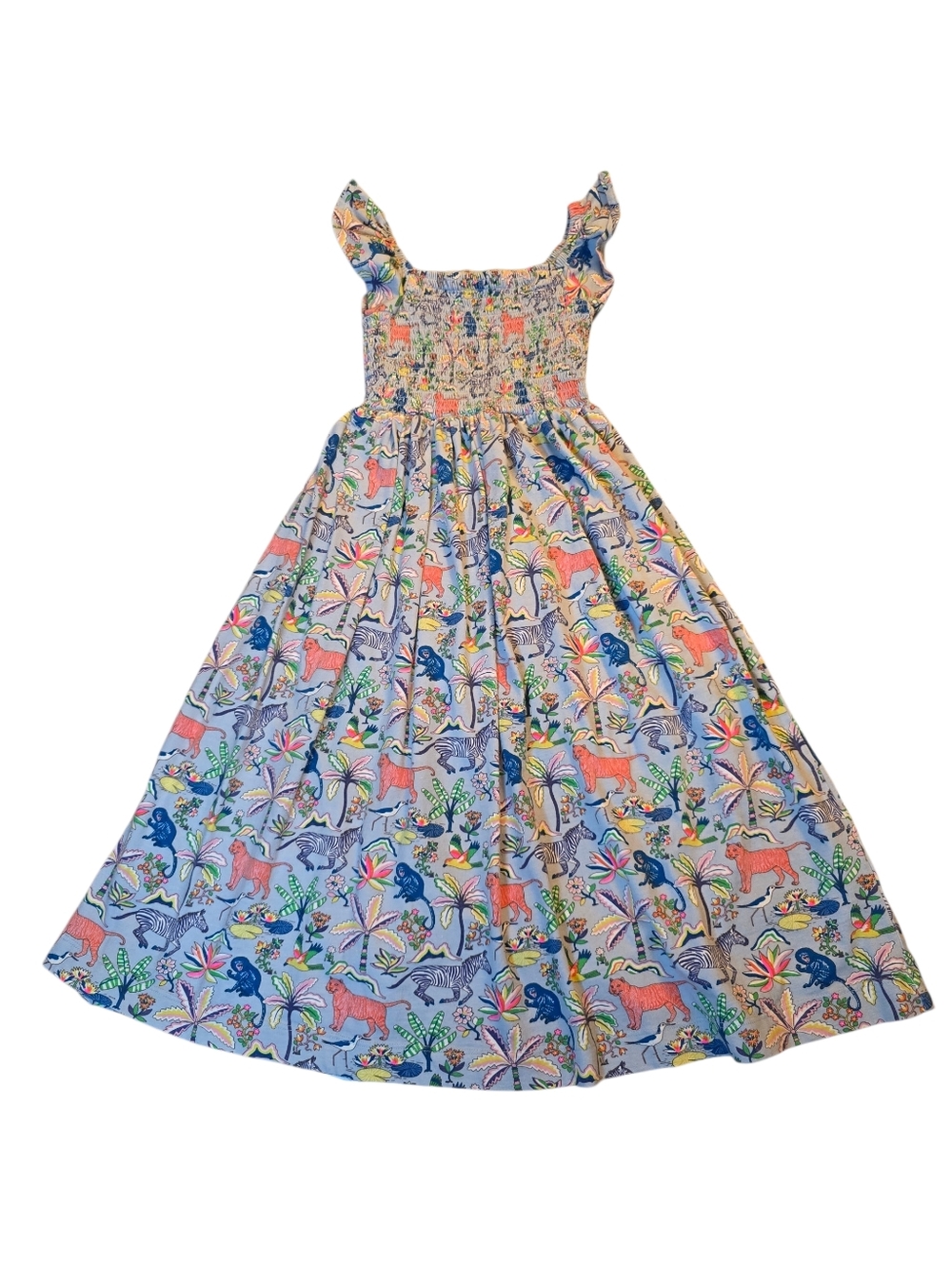 Mini Boden Smocked Sundress with Animal Safari Print